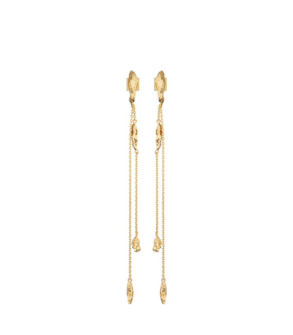 Boucles d'oreilles chaîne Eroz - Dorée à l’or 24 carats