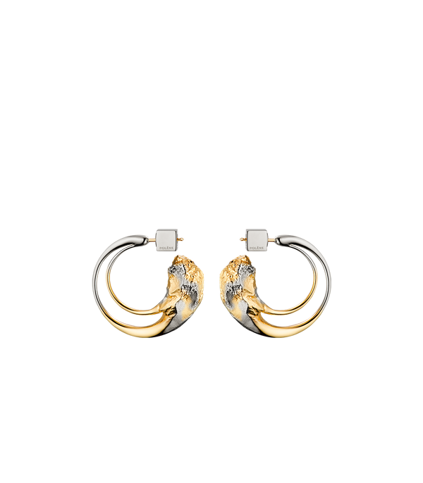 Créoles Eroz - Duo palladium et dorure 24 carats