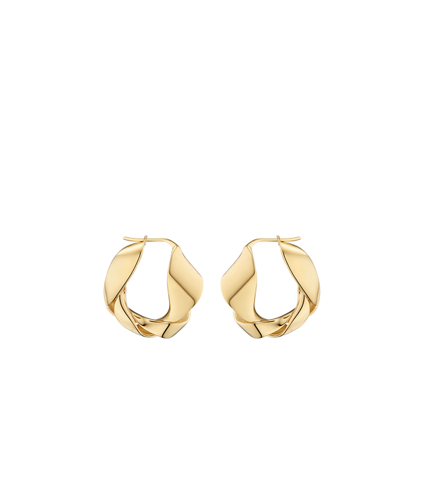 Créoles ondulées Éole - Dorée à l'or 24 carats
