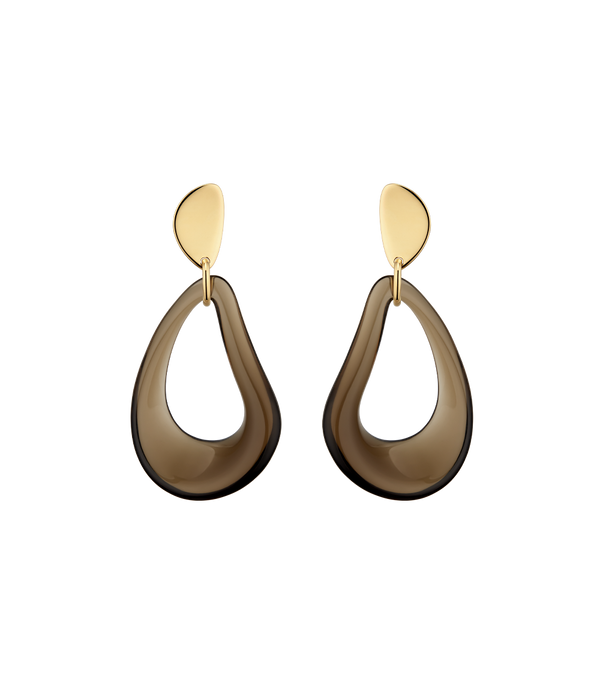 Boucles d'oreilles pendantes Naé - Verre fumé