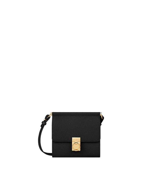 Portefeuille Numéro Sept Bandoulière - Noir Grainé